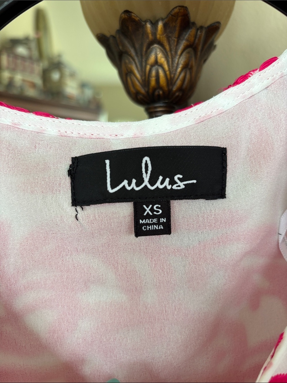 Lulu's White Shift Dress Pink Embroidered Floral Geometric Short Sleeve Mini - Picture 13 of 15